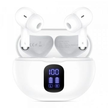 Tech-Protect Handsfree Bluetooth Tech-Protect Ultraboost Pro G2, TWS, Alb