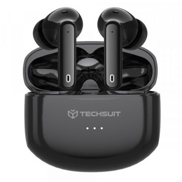 techsuit Handsfree Bluetooth Techsuit CW1 Audira Pro, TWS, ANC, Negru