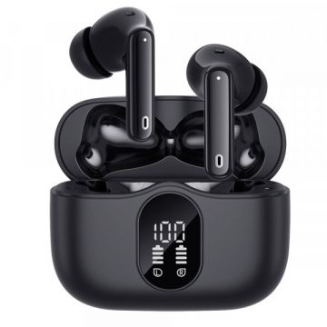 techsuit Handsfree Bluetooth Techsuit CW3 WaveBeat 100, TWS, ANC, Negru