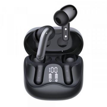 techsuit Handsfree Bluetooth Techsuit CW5 EchoFit Pro, TWS, ANC, MultiPoint, Negru