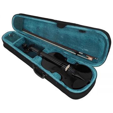 Vioara clasica din lemn pentru copii 1 8, DEPOX , 43 cm, finisaj lucios negru