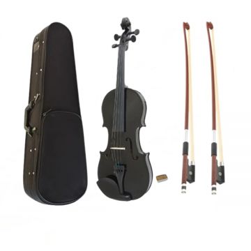 Vioara clasica, lemn, marime 3 4 DEPOX , doua arcusuri, neagra, toc inclus