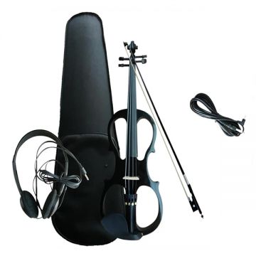 Vioara electrica 4 4, lemn , negru
