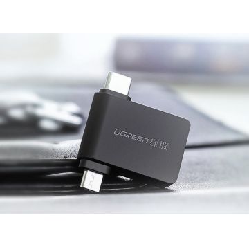 Adaptor 2 in 1 UGREEN OTG USB-A 3.0 - USB-C/Micro-USB Black