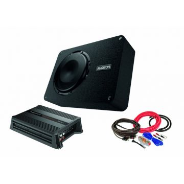 Pachet Subwoofer Audison APBX 8R + Amplificator Hertz D POWER 1 + Kit de cabluri complet