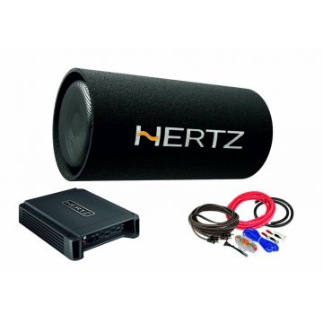 Pachet Subwoofer auto Hertz DST 30.3B + Amplificator Hertz HCP 2 + kit de cabluri complet