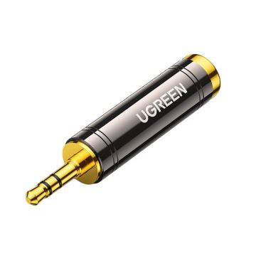 Adaptor audio UGREEN AV168, mama mini jack 6.35 / 6.5 mm la tata jack 3.5 mm, Gri