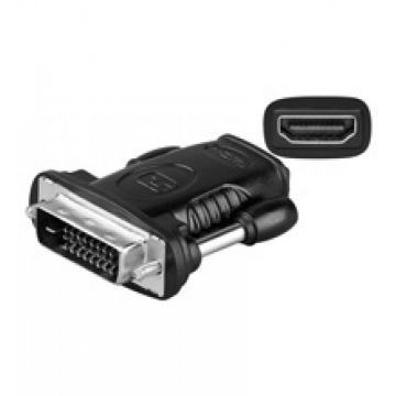 Adaptor Goobay, HDMI mama, DVI 24+1 tata, Negru