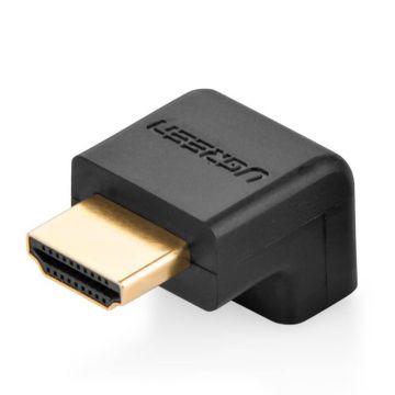 Adaptor video unghiular UGREEN HD112 HDMI tata - HDMI mama, 4K, 10Gbps, inferior, Negru