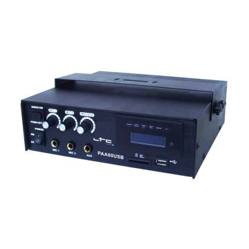 Amplificator LTC, 60 W, USB/SD/MP3, alimentare baterie sau retea