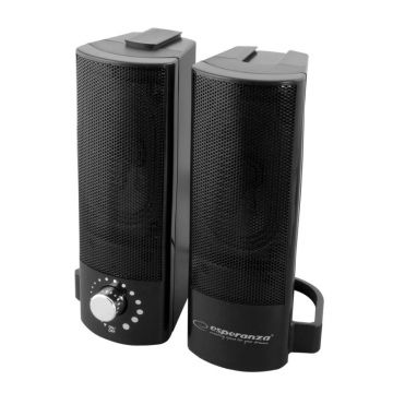 Boxe stereo 2.0 Lavani Esperanza, USB, 2 x 2.5 W, Negru