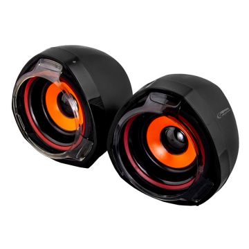 Boxe stereo 2.0 Rumba Esperanza, jack 3.5 mm, Negru