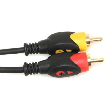 Cablu 2 RCA / 2 RCA Gold, lungime 1.5 m, Negru