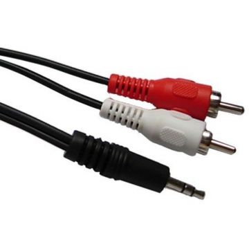 Cablu 2 x RCA - jack 3.5 mm, Gold, lungime 1.5 m
