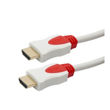 Cablu 3D HDMI Delight, 3 m, izolatie dubla, Alb/Rosu