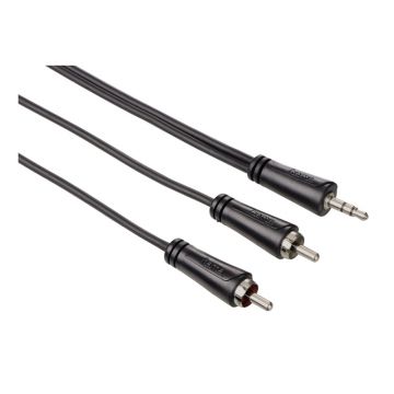 Cablu audio 122297 Hama, 2RCA, jack 3.5 mm, 5 m