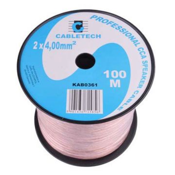 Cablu difuzor Cabletech, CCA, 4 mm, rola 100 m, transparent