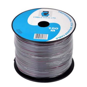 Cablu difuzor Cabletech, material CCA, 0.16 mm, rola 100 m, negru
