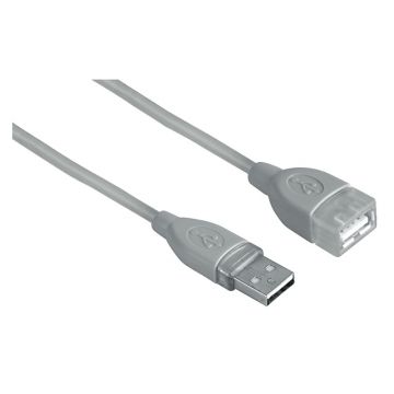 Cablu extensie Hama, USB 2.0, 0.5 m, Gri