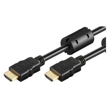 Cablu HDMI Goobay, conector Ethernet, contacte aurite, 15 m