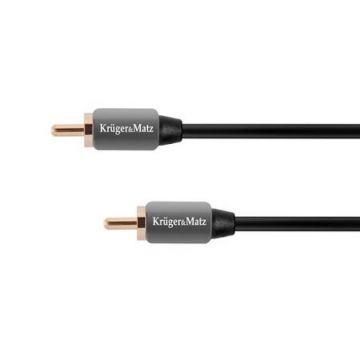 Cablu Kruger&Matz 2 x RCA tata, 1.8 m, Negru