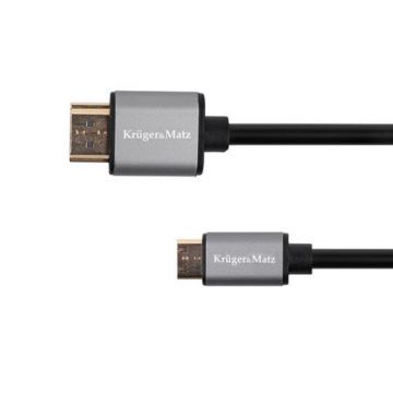 Cablu Kruger&Matz HDMI - HDMI, KM1208, 1.8 m, Negru