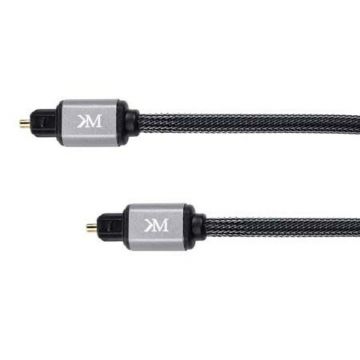 Cablu optic Kruger&Matz, 2 x toslink male, impletitura textila, 1 m