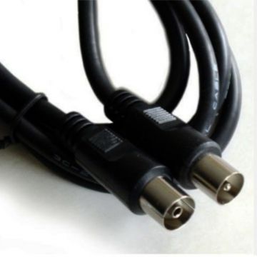 Cablu profesional cu conector RF tata - RF mama, 1.8 m, Negru