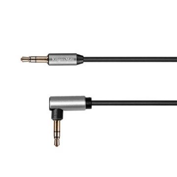 Cablu spiralat Kruger&Matz, 2 x jack stereo 3.5 mm tata, 1 m, conector 90 grade