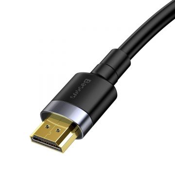 Cablu video Baseus Cafule HDMI tata - HDMI tata, 4K, 60Hz, 18Gbps, 1m, Negru/Gri