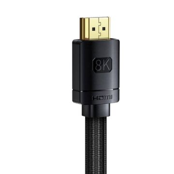 Cablu video Baseus High Definition, HDMI 2.1 tata - HDMI 2.1 tata, 8K, 60Hz, 48Gbps, 3D, HDR, 1m, Negru