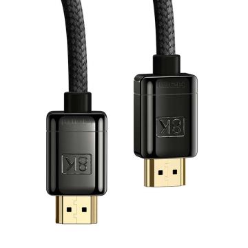 Cablu video Baseus High Definition V2, HDMI 2.1 tata - HDMI 2.1 tata, 8K, 60Hz, 48Gbps, 3D, HDR, 3m, Negru