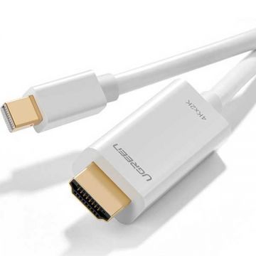 Cablu video UGREEN MD101 Mini DisplayPort tata - HDMI tata, 4K, 2m, Alb