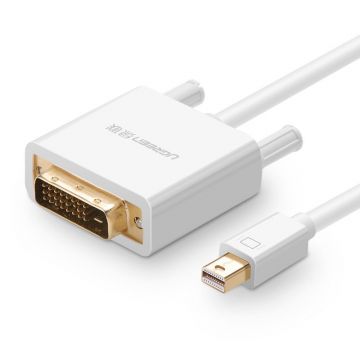 Cablu video UGREEN MD102 Mini DisplayPort tata - DVI-D tata, FullHD, 1.5m, Alb