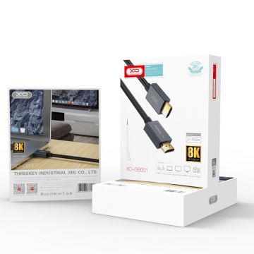 Cablu video XO GB001 HDMI tata – HDMI tata, 8K, 60Hz, 1.5m, Negru