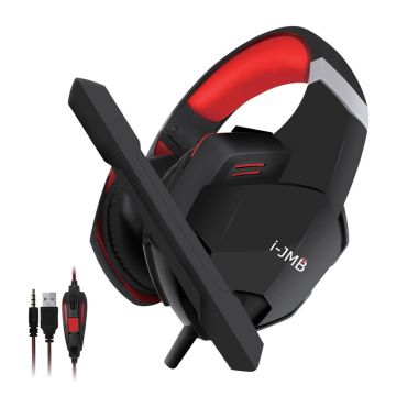 Casti audio compatibile PS4/PC/MAC i-JMB, Negru/Rosu Casti audio compatibile PS4/PC/MAC i-JMB, Negru/Rosu