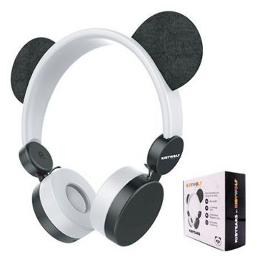 Casti audio Fashion Kids, mufa jack 3.5 mm, banda reglabila, model panda