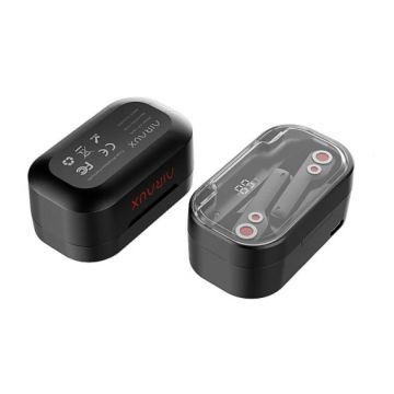 Casti bluetooth wireless BlitzWolf AA-UM6 TWS, Bluetooth 5.0, IPX5, 600 mAh, Negru