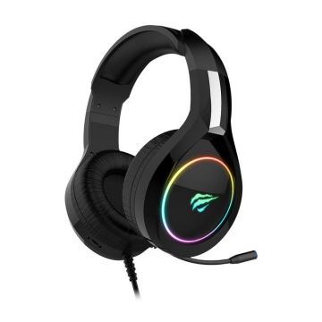 Casti gaming Havit Gamenote H2232d, RGB, microfon, conectori USB si jack 3.5 mm, Driver 50mm, Lungime cablu 2.2m, Negru