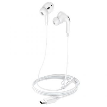 Casti In-Ear HOCO M1, Cu microfon, USB Type-C (Alb)