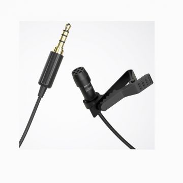Microfon tip lavaliera Mirfak Audio MC1P 3.5 mm, Omnidirectional, ideal pentru interviuri, podcast-uri sau streaming, compatibil cu smartphone, Negru