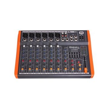 Mixer DJ Ibiza, 8 canale cu egalizator, efecte si USB