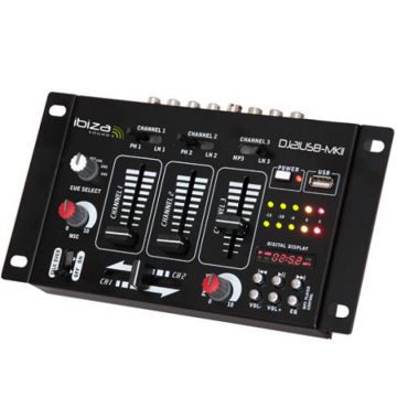 Mixer DJ Ibiza, Display digital, USB, 7 canale