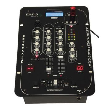 Mixer Ibiza, 5 canale, BMP digital, USB/SD