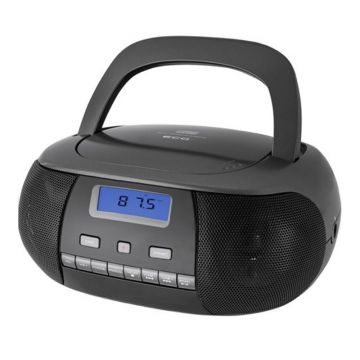 Radio CD Player Ecg Titan, 2 x 1 W, 6 baterii x 1.5 V, aux 3.5 mm, tuner FM, memorie 20 posturi, Negru