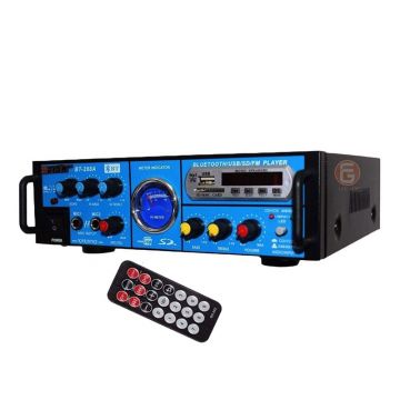 Amplificator profesional tip statie Teli, 160 W RMS, Bluetooth, USB, SD Card, Radio FM, 2 Intrari microfon