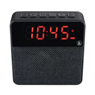 Boxa Pocket Clock Hama, 3 W, 2000 mAh, raza actiune 10 m, USB, Micro-SD, Bluetooth, Negru