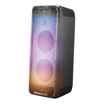 Boxa portabila Akai, 50 W, 2400 mAh, lumini LED, afisaj LED, Bluetooth 5.0, autonomie 2-4 h, carcasa plastic