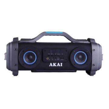 Boxa portabila bluetooth Akai, 4 x difuzor Super Blaster, functie Karaoke, USB, Aux-in, acumulator