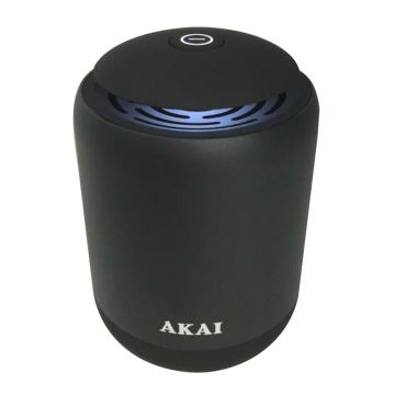 Boxa portabila bluetooth Akai, 5 W, suport EDR, lumina LED, 1000 mAh, functie TF, carcasa aluminiu, Negru
